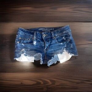 American Eagle Outfitters Distressed Blue Jean Shorts